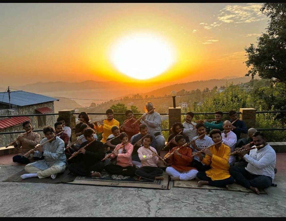 Glimpses of Early Morning Session, Flute Workshop at Mukteshwar