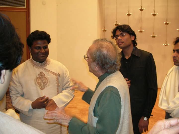 Pt Ravi Shankar sharing a moment with Rajesh Prasanna
