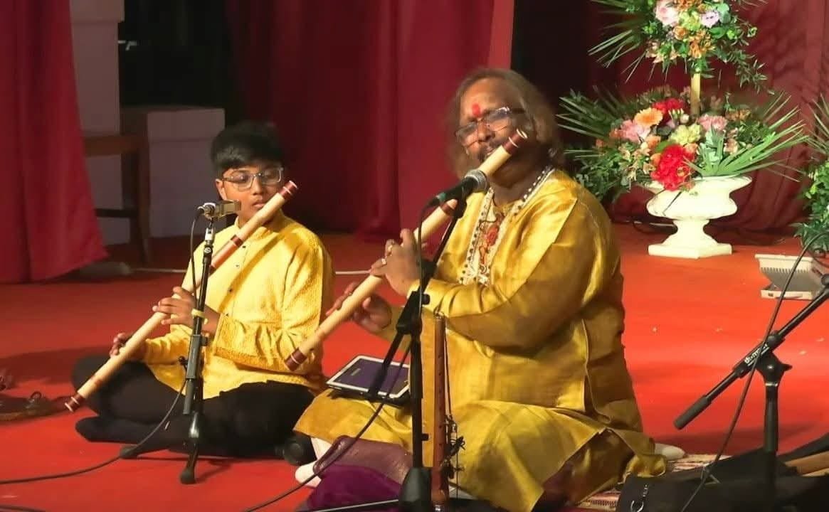 Pt. Rajendra Prasanna along with his Grandson Rishal Prasanna at Cabella Ligure, Italy