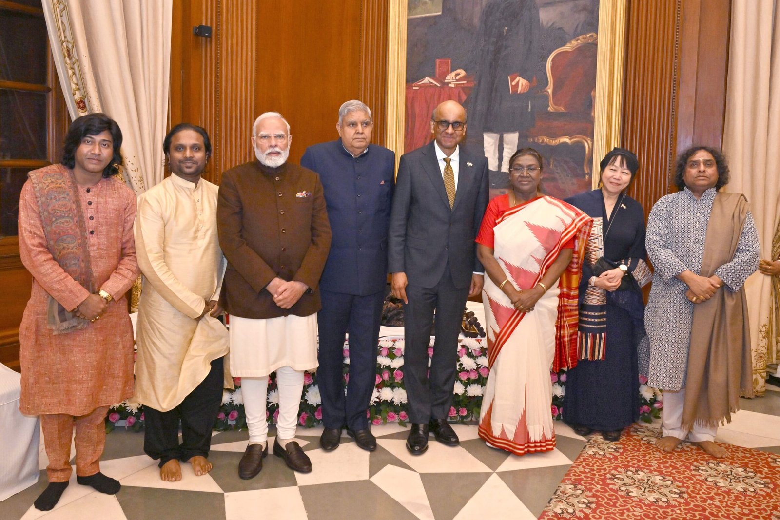 Ritesh Prasanna along Honourable PM, PRESIDENT AND VICE PRESIDENT